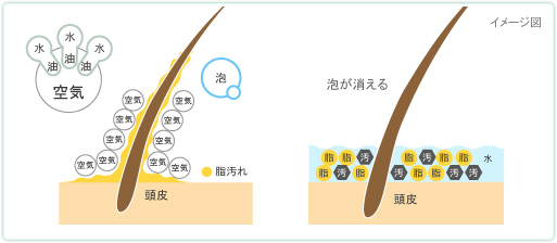 頭皮の泡立ちイメージ